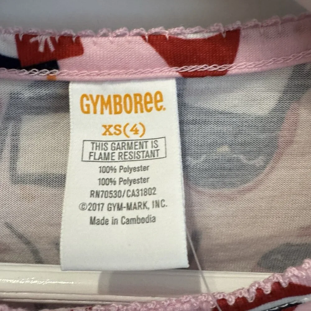 GYMBOREE Nightgown Size XS/4 Girls Pink Penguin Long Sleeve Pajama Night Gown